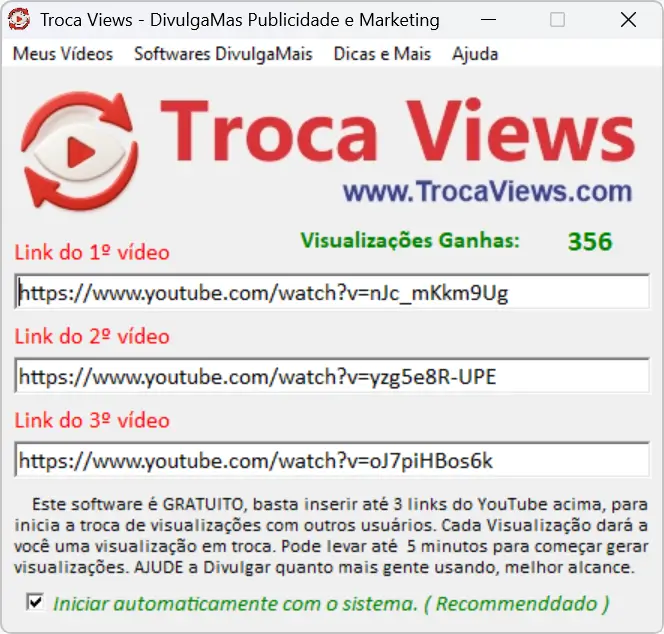 Troca View Gratuito no Youtube